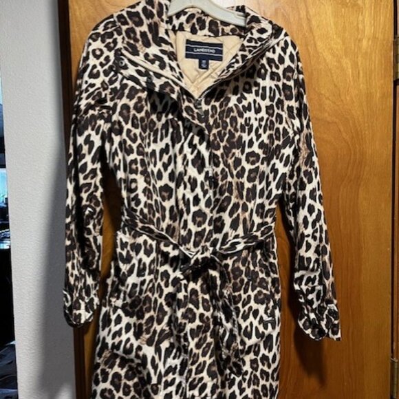 Lands End Leopard Print Raincoat size XS - Picture 4 of 5